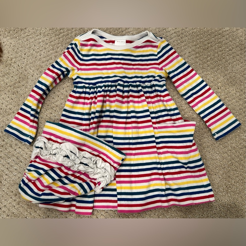 Hanna Andersson Multicolor Striped Kids Casual Dress 2T